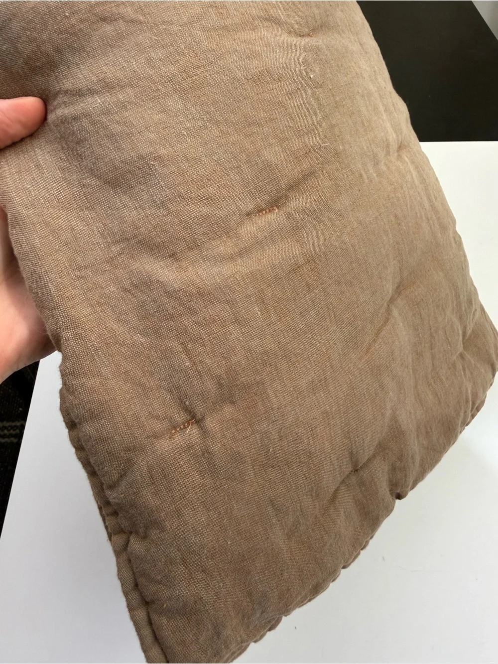 POTTERY BARN Belgian Linen Quilted Euro Sham